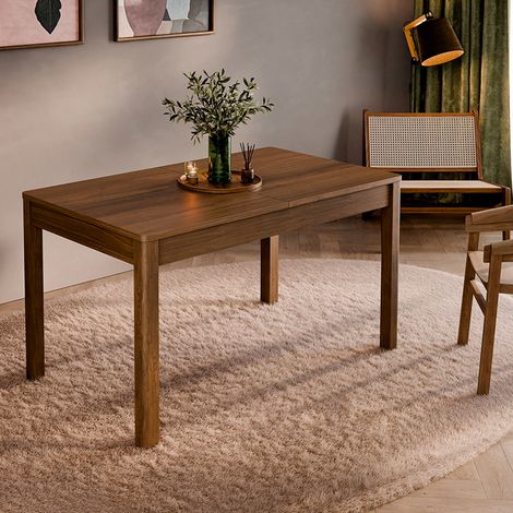 Ausziehbarer Esstisch 4 bis 6 Personen Riyo Dunkles Holz (1/5)
