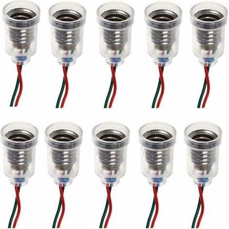 10PCS E10 Lampes Base LED Montage à Visser Petites Ampoules Titulaire Lumière Douille avec Douille de Fil pour Circuit d'Expérimentation Home Test Électrique Accessoires (1/4)