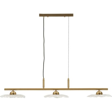 Lampadario Emily a 3 luci in ferro oro e vetro trasparente (1/5)