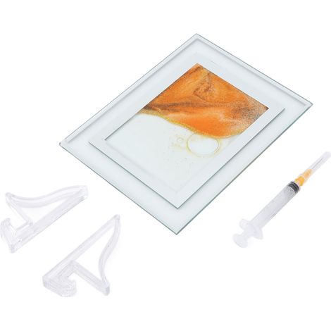Tableau de Sable 3D Art Décoratif pour Bureau Cadre Verre avec Sable Mouvant Jaune (1/5)
