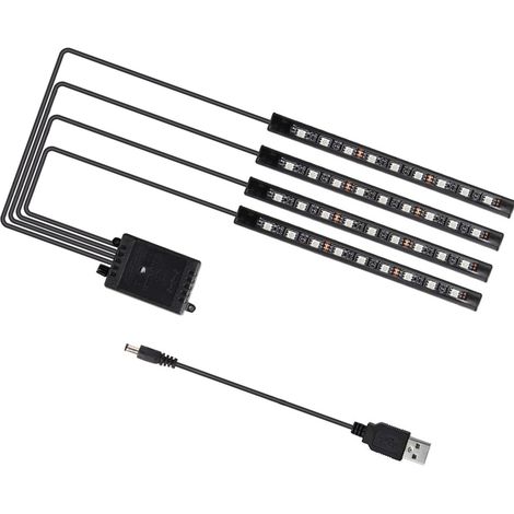 Ruban LED Universel pour Intérieur de Voiture avec Télécommande, 36 LEDs Décoratives pour Plancher Auto, Bandeau USB 5V (1/5)
