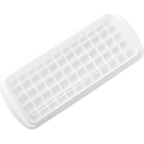DIY-Eiswürfelform mit 60 Fächern, Silikonform mit Deckel zum einfachen Entformen, für den Hausgebrauch, weiß. (1/5)