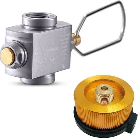 Adaptateur pour réchaud à gaz en alliage d'aluminium, économiseur de gaz avec adaptateur de recharge de butane, convertisseur de butane, équipement de camping, réchauds de cuisine portables (1/5)