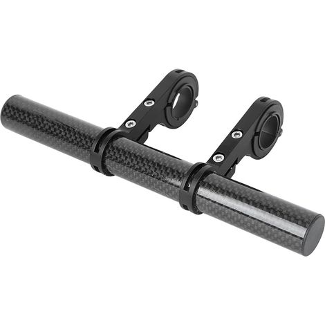 Extension de guidon en fibre de carbone (double barre, noir) – Pour guidon de vélo jusqu'à 32 mm, espace de montage supplémentaire pour les accessoires (1/4)