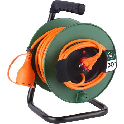 Electraline 20866138G - Avvolgicavo da giardino, 30 m, colore: verde (1/2)