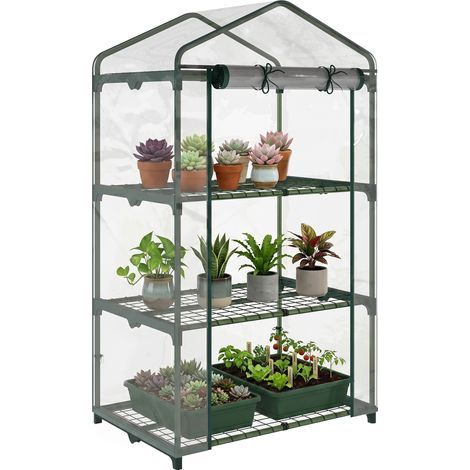 Serre con scaffali, serra invernale in alluminio per balcone, 69 x 49 x 125 cm, trasparente (1/5)