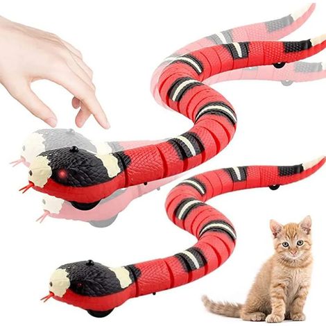 Lot de deux jouets interactifs pour chat serpent intelligent avec capteur rechargeable USB pour divertir votre félin