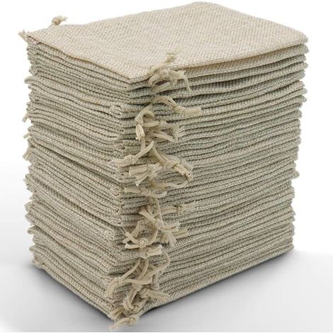 Sachets en jute, 10 x 15 cm, petits sachets cadeaux pour bijoux, loisirs créatifs, mariages, fêtes, Noël, lot de 30 (couleur principale) (1/5)