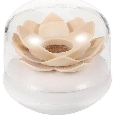 CCYKXABoîte à Coton-tiges en Plastique Forme Lotus Couvercle, Distributeur Portable pour Coton Hydrophile et Cure-Dents, Pratique pour Tiroirs et Armoires (1/5)
