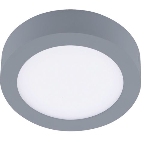 Plafón LED SMD "Know" redondo (6W 4000K 480lm) IP20 Ø12cm fabricado en aluminio y acrílico color gris (1/4)