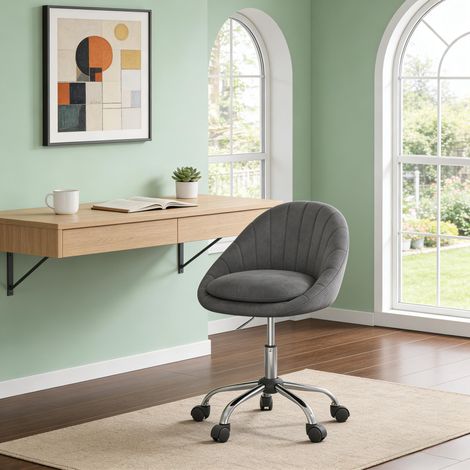 Fauteuil de bureau chaise maquillage salon pivotant réglable assise ergonomique 50x50x80cm
