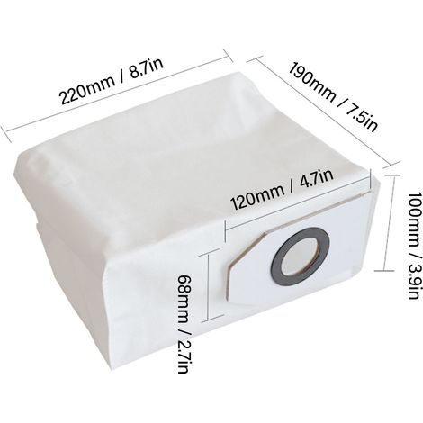Ortviai Sacs à poussière pour robot aspirateur Midea V10/V12/W11 – 6 pièces en tissu non tissé (1/4)