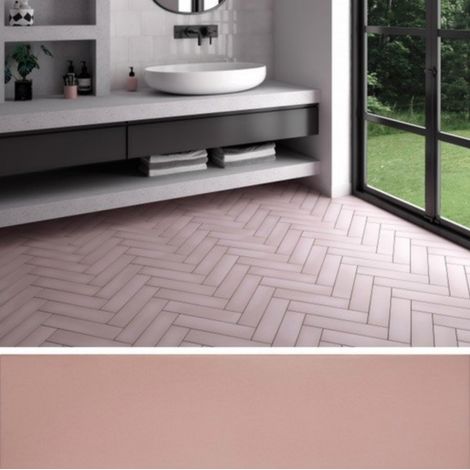 Eiffel Art Construction – Carrelage sol uni rose mate 9,2 x 36,8 cm – Grès cérame – Finition mate – Pour murs et sols intérieurs – V3 variation modérée (1/3)