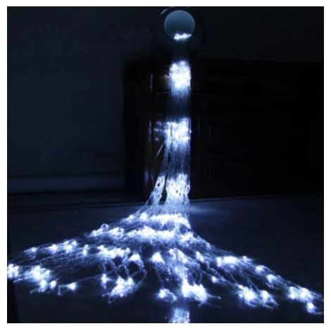 Guirlandes lumineuses Cascade LED Débit D'eau Effet De Neige Rideau Fée Suspendue Scintillant Débit D'eau Lumière pour Lampe Décor (3 × 2m,240leds,Blanc Froid) (1/5)