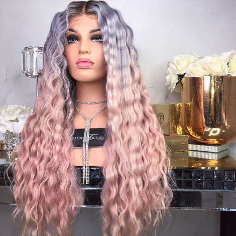 Perruque synthétique bouclée vague dégradée pour femme, mode ajustable boucle, cheveux artificiels