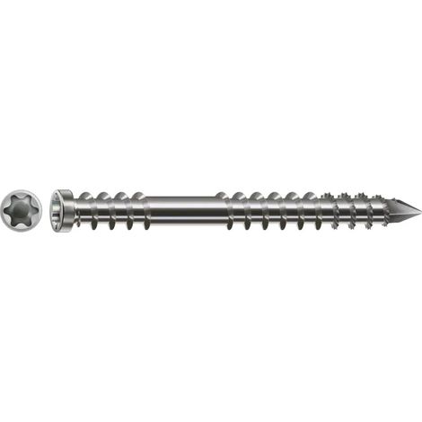 Vis terrasse inox A4 6 × 70 mm – T-STAR T25, tête cylindrique, filetage de fixation - 100 vis