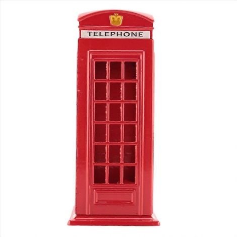 Tirelire cabine téléphonique londonienne en métal rouge, 140 x 60 x 60 mm (1/5)