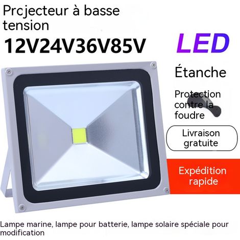 Lampe projecteur LED basse tension 12V/24V, étanche IP67, pour bateau, marché nocturne et usage extérieur