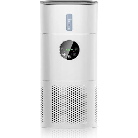 Purificateur d'air 2 en 1 avec humidificateur combiné pour allergies à la maison et poils d'animaux, fumeurs dans la chambre à coucher, filtre H13 True HEPA, blanc (1/5)