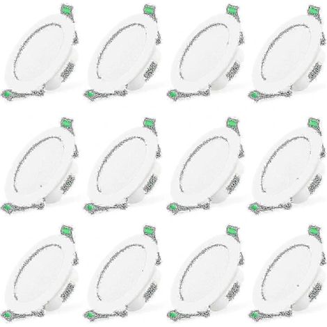 12 faretti LED da incasso a soffitto da 7W, luce bianca a fascio stretto.