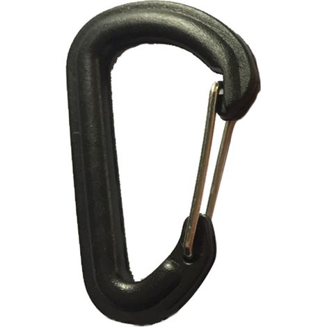 Mousqueton d'escalade noir, forme en D, portable et sécurisé pour équipement d'escalade