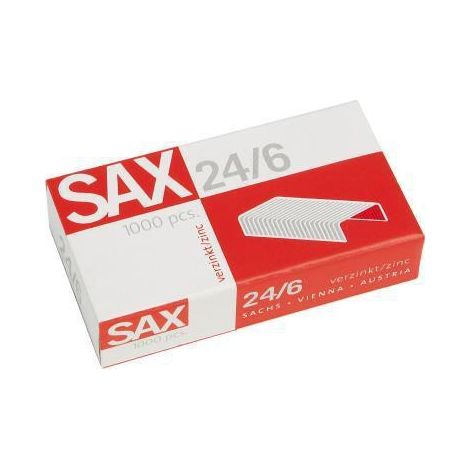 Agrafes - 24/6 - Fil métallique zingué - Pack de 1000 - Longueur 6 mm (1/2)