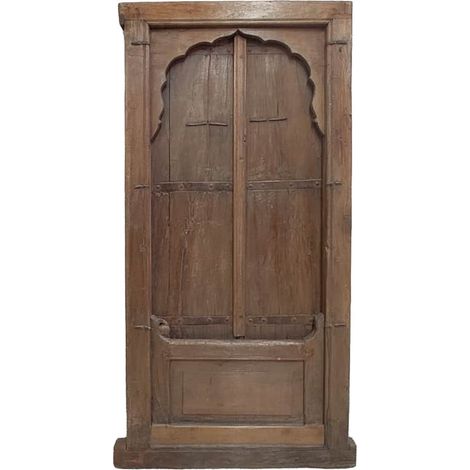 Ventana de madera acabado artesanal marrón 79x9x170h cm