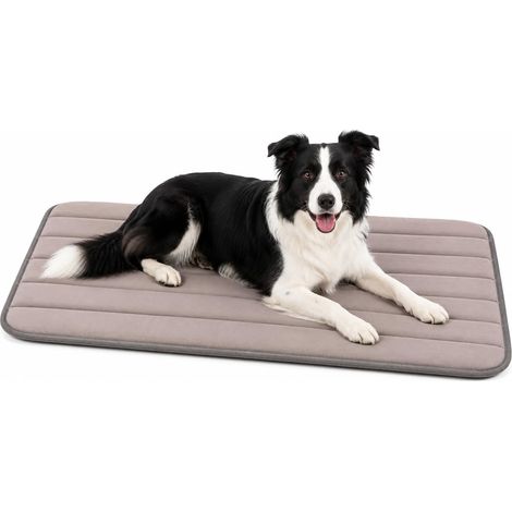 Panier Chien - Coussin Chien et Chat orthopédique Taupe - adapté Cage métallique - Mousse mémoire de Forme - 100,5 x 63,5 x 2 cm (1/5)