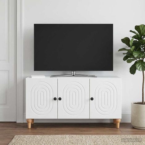 vidaXL Mobile TV Bianco 99 x 34,5 x 50 cm Legno ingegnerizzato (1/5)