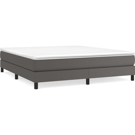 Maison Exclusive - Boxspringbettgestell Grau 160x200 cm Kunstlede