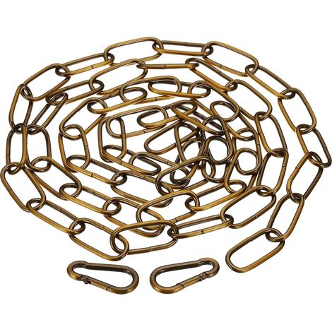 Hanging Chain for Lighting, 1.82 m Gold Bronze Metal Finish Loop Chain for Hanging Plants, Chandeliers, Light Fixtures (1/5)