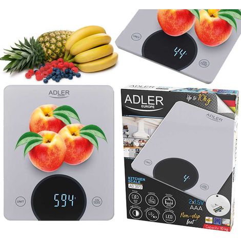 Bilancia da cucina - fino a 10 kg - LED ADLER AD 3173 argento