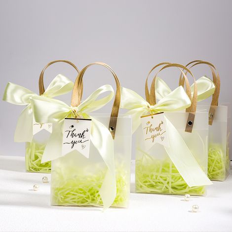 Lot de 4 sacs cadeaux 20157 cm pour la Saint-Valentin, élégants cadeaux de mariage et d'anniversaire, sacs cadeaux transparents, sacs de transport, sacs cadeaux de Noël en raphia (1/4)