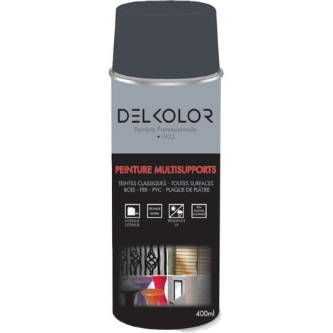 Peinture en aérosol RAL 7024 gris graphite – Antirouille et primaire pour métal – 400ml – Séchage rapide et haute performance – Delkolor