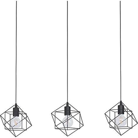 Lampadario Industrial Straiton 3 Luci Acciaio Nero (1/4)