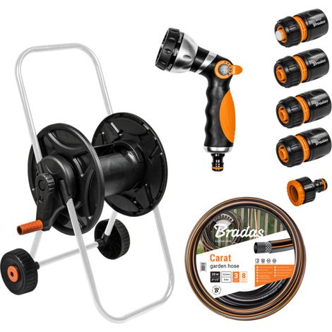 Dévidoir sur roues avec tuyau d'arrosage 20 m 1/2" - Kit complet Black Line (1/4)
