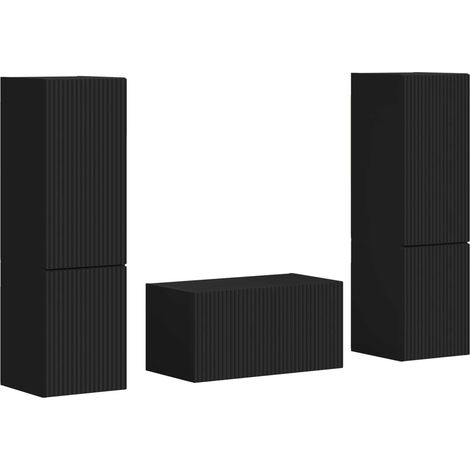 Maison Exclusive - TV-Schrankset 5 pcs Schwarz Holzwerkstoff