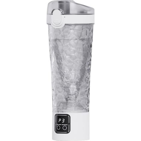Shaker elettrico per proteine, misurino per proteine in polvere, frullatore elettrico per proteine in polvere, shaker per proteine ricaricabile tramite USB-C, senza BPA, 700 ml (bianco) (1/5)