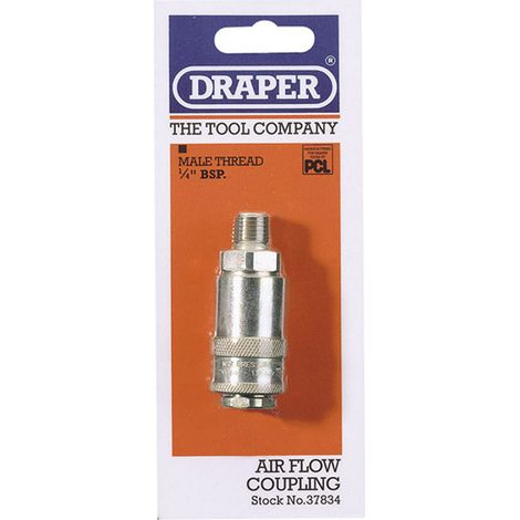 Draper 1/4" Male Thread PCL Tapered Airflow Coupling (37834) (1/5)
