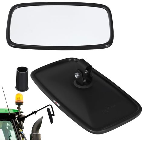 KOTARBAU® Kotarbau® Miroir Retroviseur Exterieur - Retroviseur Tracteur 28,5x15,5 cm Retroviseur Tracteur Agricole - avec Support Pour Bras de Rétroviseur ⌀ 15-18 mm - Pvc - Noir