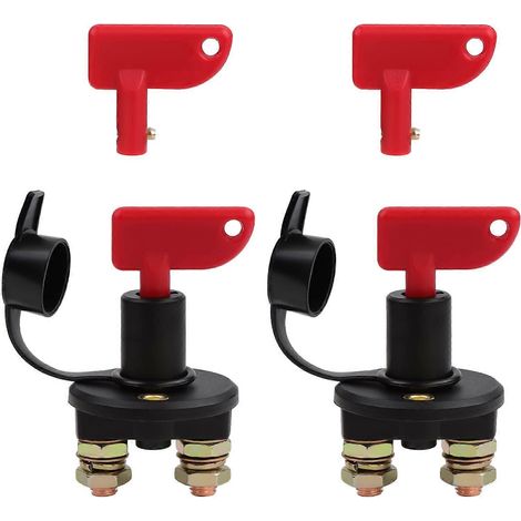 Jtron Interrupteur-déconnexion de batterie de voiture 12V 200A avec 2 clés, compatible avec les camping-cars, les bateaux, les mini-yachts, les fourgons aménagés et les camions. (1/5)