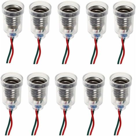 10PCS E10 Lampes Base LED Montage à Visser Petites Ampoules Titulaire Lumière Douille avec Douille de Fil pour Circuit d'Expérimentation Home Test Électrique Accessoires (1/4)