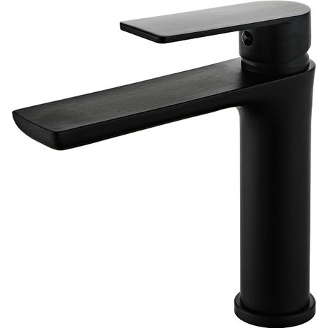 Robinet Lavabo Noir, MISE À NIVEAU Moderne Mitigeur Salle de Bain, Eau Chaude et Froide Disponible (1/4)