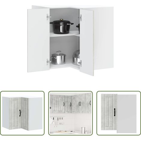 Küchenmöbel - Küchen-Eckhängeschrank Lucca Betongrau Holzwerkstoff (1/5)