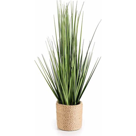 Piante ornamentali verdi artificiali in vaso in corda, set da 2 pezzi, Ø 11 cm x 53 H