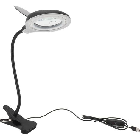 Lampe Loupe, Loupe à Clipser avec Fer Léger Et Lampe De Bureau Loupe LED Réglable en PP pour la Lecture Artisanale De Soudure (1/5)