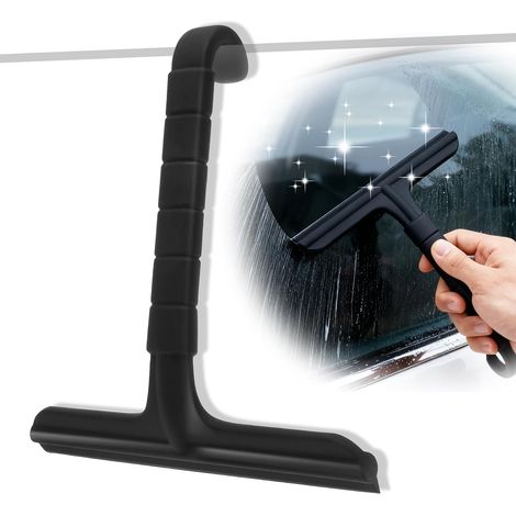 Raclette de douche pour portes en verre, raclette de fenêtre en silicone de 22,5 cm avec crochet, nettoyeur de salle de bain moulé monobloc et essuie-glace de voiture, idéale pour écran de douche (1/5)