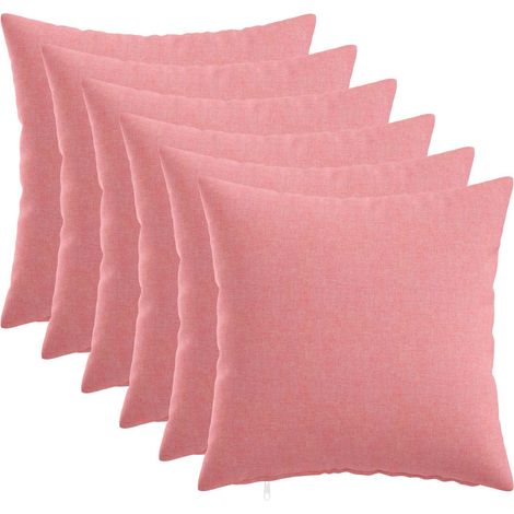 Housse de coussin 6 pc HEERLEN Rose 35 x 35 cm Tissu vidaXL