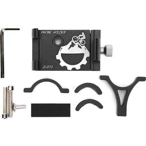 Support téléphone vélo en alliage d'aluminium pour VTT et moto, noir (1/5)