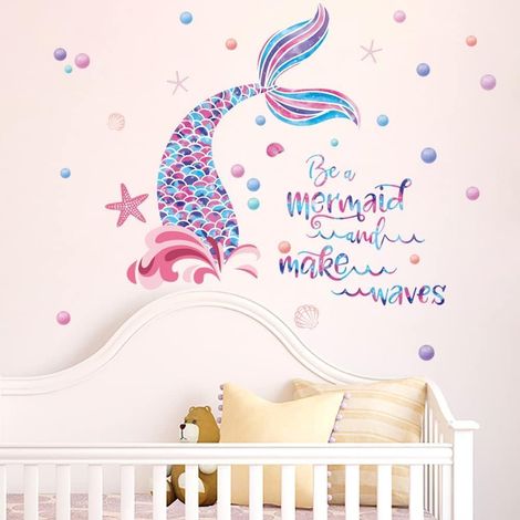 Stickers Muraux Sirène Autocollant Mural Citations Phrases Inspirantes Deco Stickers Chambre Enfants Fille Bébé Décoration (1/5)